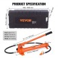 VEVOR 10 Ton Porta Power Kit, Υδραυλικό Ram με Αντλία, Jack Jack με λάστιχο λαδιού 4,6 ft/1,4 m, Εργαλείο επισκευής λυγισμένου πλαισίου με θήκη αποθήκευσης για αυτοκίνητα, γκαράζ, βαρύ εξοπλισμό, μηχανικό (22046 LBS)