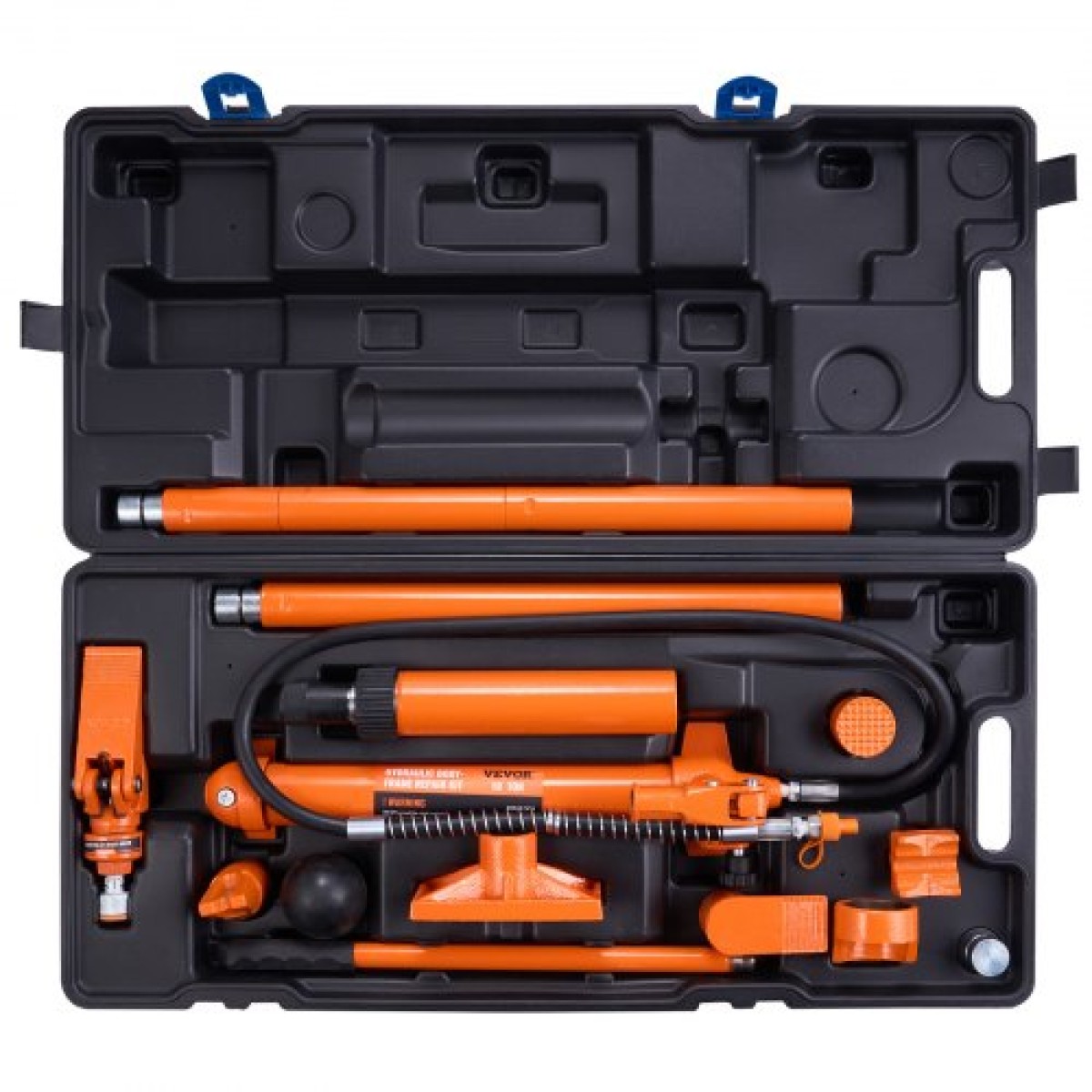 VEVOR 10 Ton Porta Power Kit, Υδραυλικό Ram με Αντλία, Jack Jack με λάστιχο λαδιού 4,6 ft/1,4 m, Εργαλείο επισκευής λυγισμένου πλαισίου με θήκη αποθήκευσης για αυτοκίνητα, γκαράζ, βαρύ εξοπλισμό, μηχανικό (22046 LBS)
