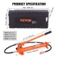 VEVOR 12 Ton Porta Power Kit, Υδραυλικό Ram με αντλία με λάστιχο λαδιού 4,6 ft/1,4 m, Φορητό υδραυλικό γρύλο με θήκη αποθήκευσης για αυτοκίνητα, γκαράζ, αγρόκτημα, μηχανικό (26455 LBS)