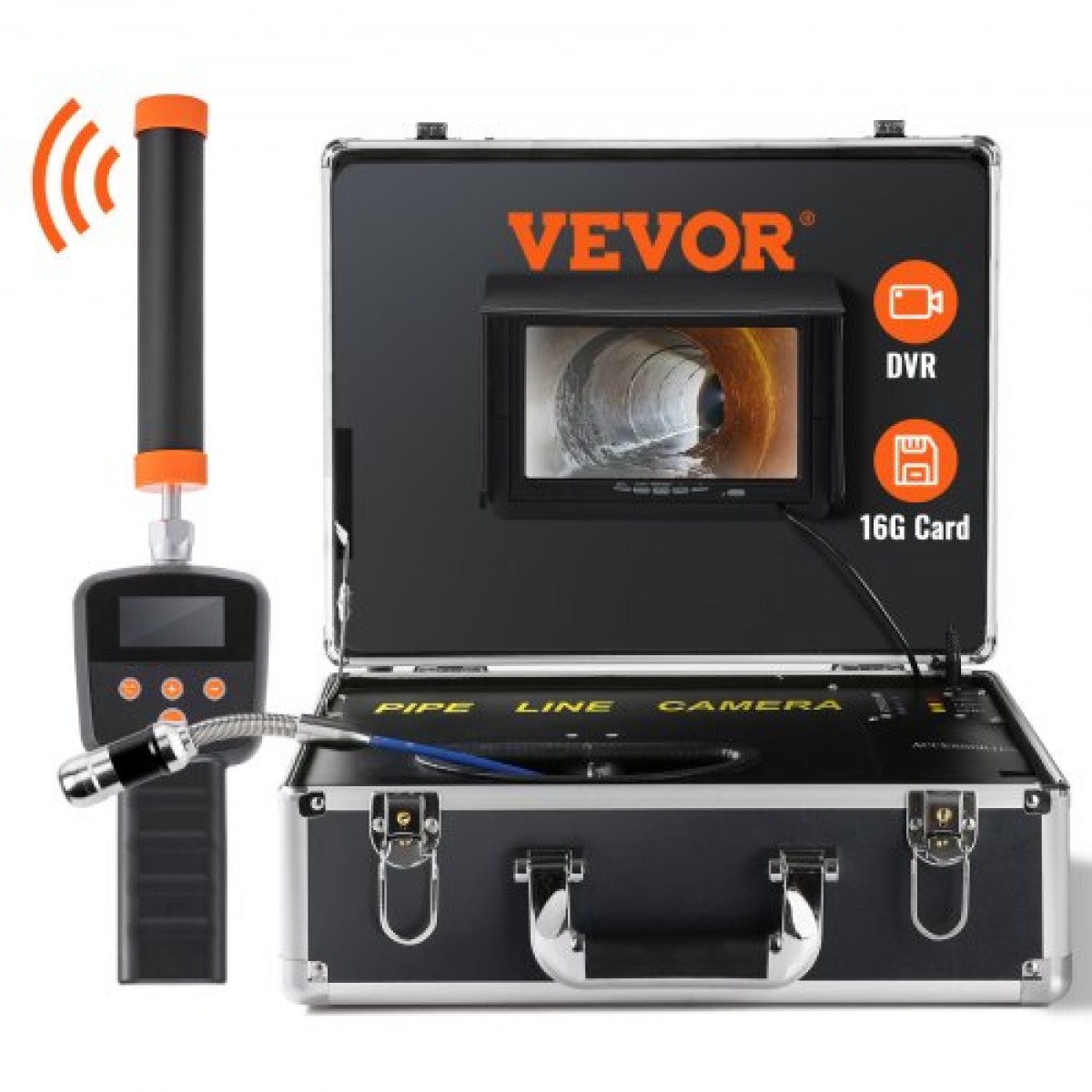 VEVOR Sewer Camera Pipe Inspection Camera 17,8 cm 1000TVL Camera 30,5m w/Locator 512Hz