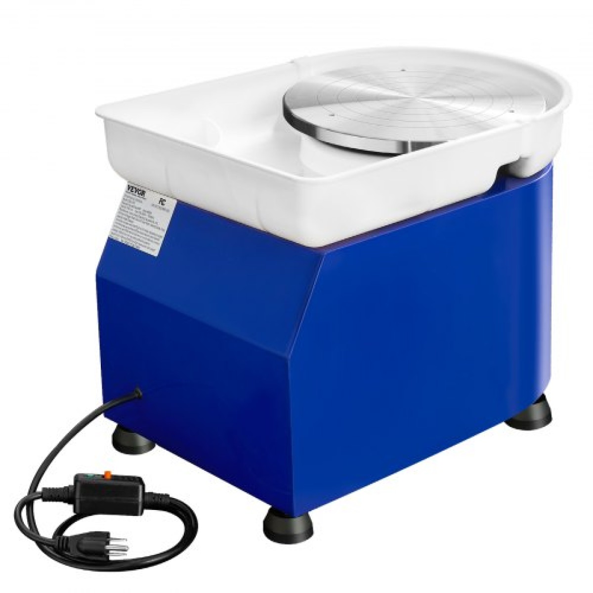 Τροχός κεραμικής VEVOR, 450 W, 11 σε πήλινη μηχανή διαμόρφωσης τροχών, 60-300 σ.α.λ. ρυθμιζόμενη ταχύτητα με χειριστήριο χειρολαβής και πεντάλ, αποσπώμενη λεκάνη ABS, κιτ αξεσουάρ για ενήλικες και αρχάριους χειροτεχνίας DIY, Μπλε