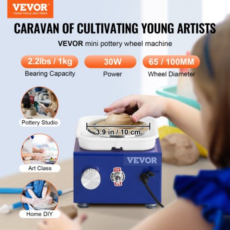 VEVOR Pottery Wheel Mini Keramic Wheel Sculpting Tools Ποδιά Δύο πικάπ 30W