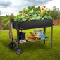 VEVOR Raised Garden Bed, 42,5 x 19,5 x 31,5 ιντσών Γαλβανισμένο μεταλλικό κουτί φυτευτήρων, υπερυψωμένα κουτιά φυτεύματος εξωτερικού χώρου με πόδια, για καλλιέργεια λουλουδιών/λαχανικών/βοτάνων στην πίσω αυλή/κήπο/αυλή/μπαλκόνι, μαύρο