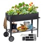 VEVOR Raised Garden Bed, 42,5 x 19,5 x 31,5 ιντσών Γαλβανισμένο μεταλλικό κουτί φυτευτήρων, υπερυψωμένα κουτιά φυτεύματος εξωτερικού χώρου με πόδια, για καλλιέργεια λουλουδιών/λαχανικών/βοτάνων στην πίσω αυλή/κήπο/αυλή/μπαλκόνι, μαύρο