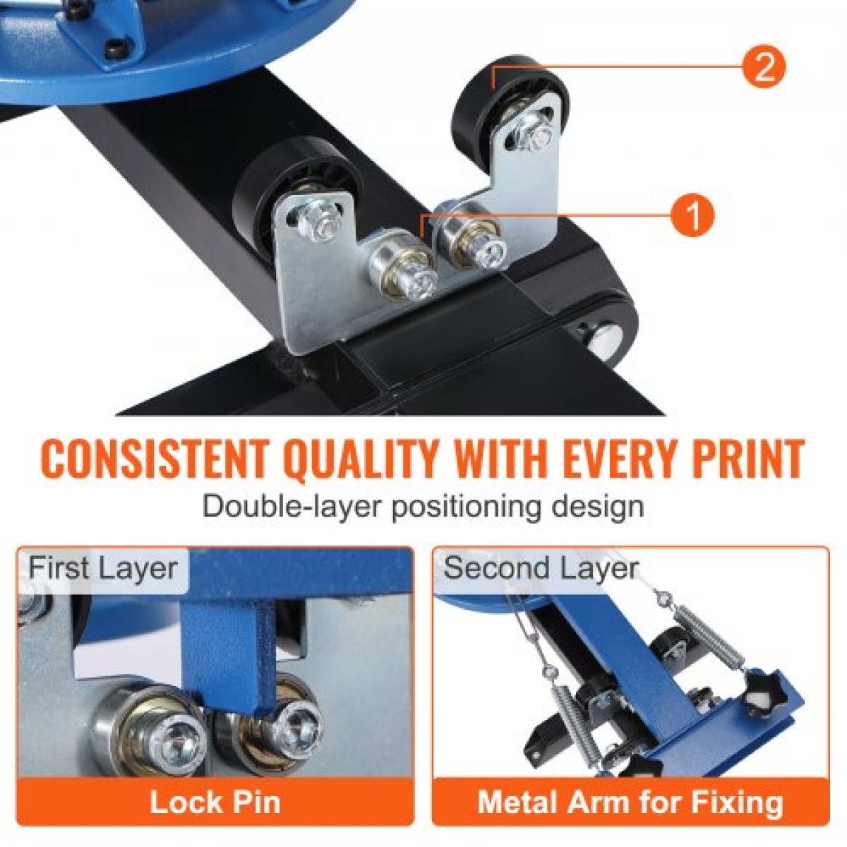Screen Printing Machine VEVOR, 4 Color 1 Station 360° Rotable Screen Printing Press, 21,2x17,7in / 54x45cm Screen Printing Press, Παλέτα τοποθέτησης διπλής στρώσης για T-shirt Printing DIY