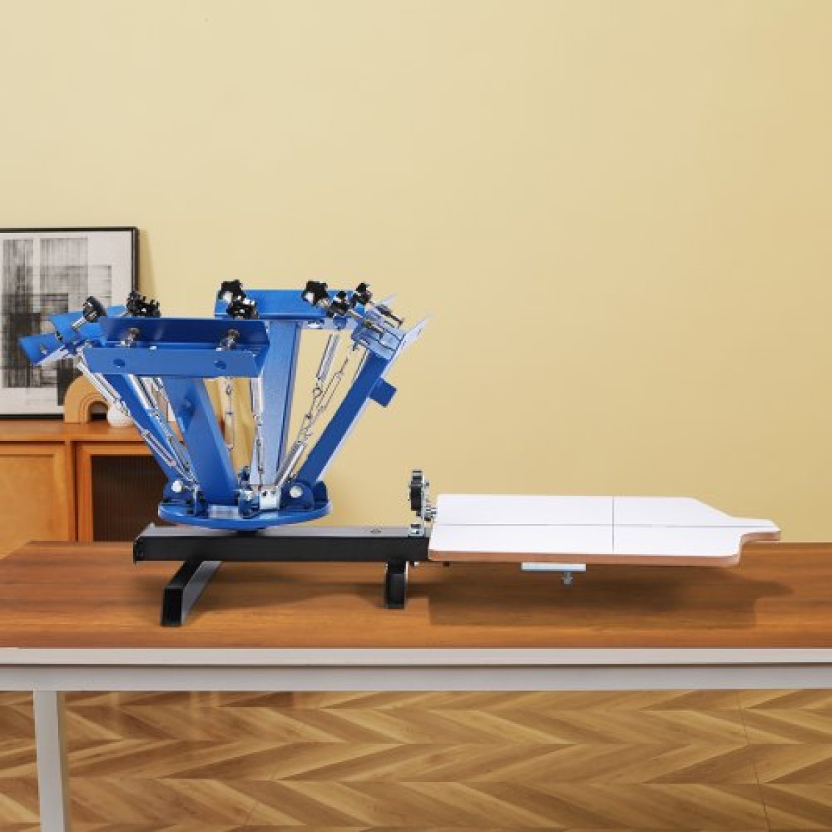 Screen Printing Machine VEVOR, 4 Color 1 Station 360° Rotable Screen Printing Press, 21,2x17,7in / 54x45cm Screen Printing Press, Παλέτα τοποθέτησης διπλής στρώσης για T-shirt Printing DIY