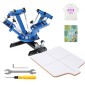 Screen Printing Machine VEVOR, 4 Color 1 Station 360° Rotable Screen Printing Press, 21,2x17,7in / 54x45cm Screen Printing Press, Παλέτα τοποθέτησης διπλής στρώσης για T-shirt Printing DIY
