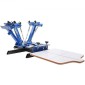 Screen Printing Machine VEVOR, 4 Color 1 Station 360° Rotable Screen Printing Press, 21,2x17,7in / 54x45cm Screen Printing Press, Παλέτα τοποθέτησης διπλής στρώσης για T-shirt Printing DIY