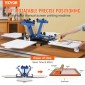 Screen Printing Machine VEVOR, 4 Color 4 Station 360° Rotable Silk Printing Press, 21,2x17,7in / 54x45cm Screen Printing Press, Παλέτα τοποθέτησης διπλής στρώσης για T-shirt Printing DIY