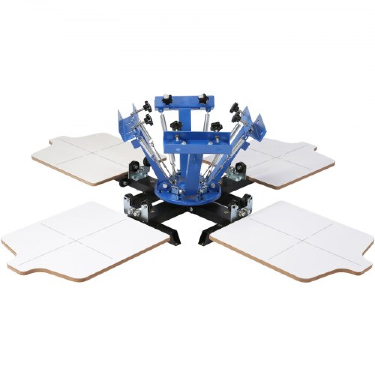 Screen Printing Machine VEVOR, 4 Color 4 Station 360° Rotable Silk Printing Press, 21,2x17,7in / 54x45cm Screen Printing Press, Παλέτα τοποθέτησης διπλής στρώσης για T-shirt Printing DIY