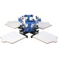 Screen Printing Machine VEVOR, 4 Color 4 Station 360° Rotable Silk Printing Press, 21,2x17,7in / 54x45cm Screen Printing Press, Παλέτα τοποθέτησης διπλής στρώσης για T-shirt Printing DIY