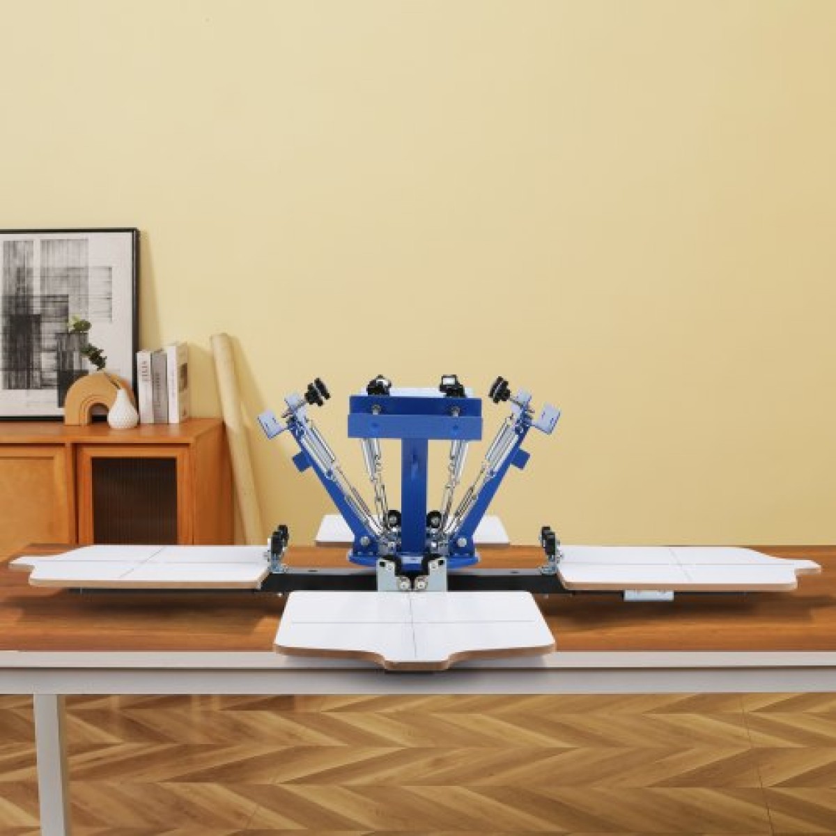 Screen Printing Machine VEVOR, 4 Color 4 Station 360° Rotable Silk Printing Press, 21,2x17,7in / 54x45cm Screen Printing Press, Παλέτα τοποθέτησης διπλής στρώσης για T-shirt Printing DIY