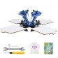 Screen Printing Machine VEVOR, 4 Color 4 Station 360° Rotable Silk Printing Press, 21,2x17,7in / 54x45cm Screen Printing Press, Παλέτα τοποθέτησης διπλής στρώσης για T-shirt Printing DIY