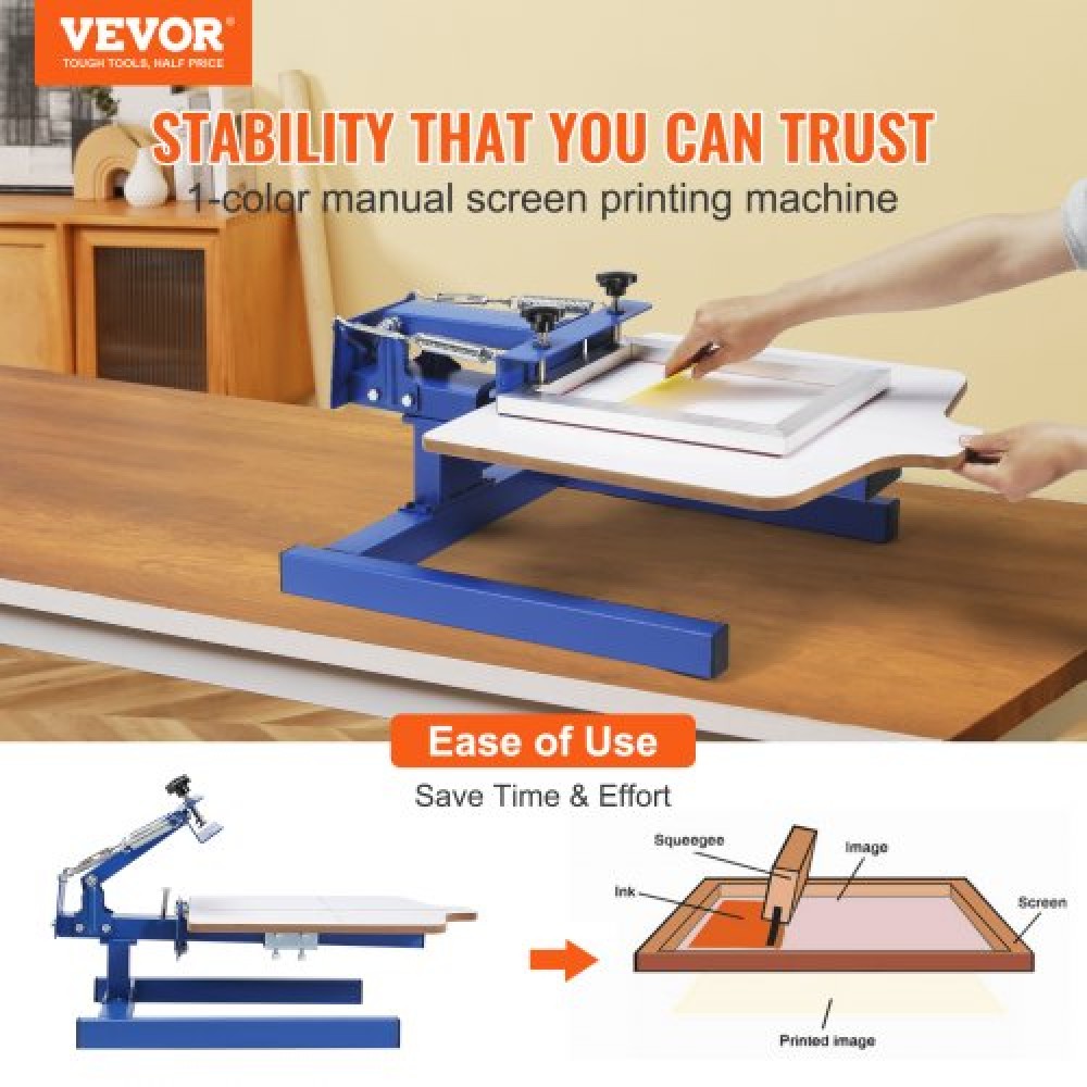 VEVOR 1 Color 1 Station Silk Screening Screenprint Press Screen Printing Machine