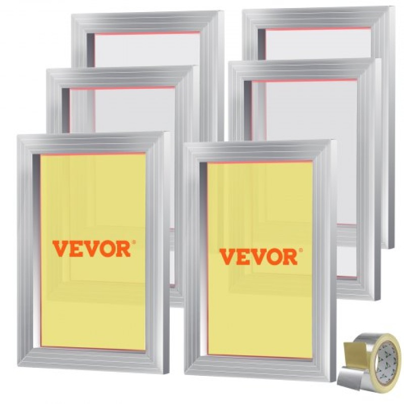 VEVOR Screen Printing Kit Μεταξωτό Πλαίσιο Μεταξοτυπίας 25,4 cm x 35,6 cm 156 Count Mesh 6τμχ
