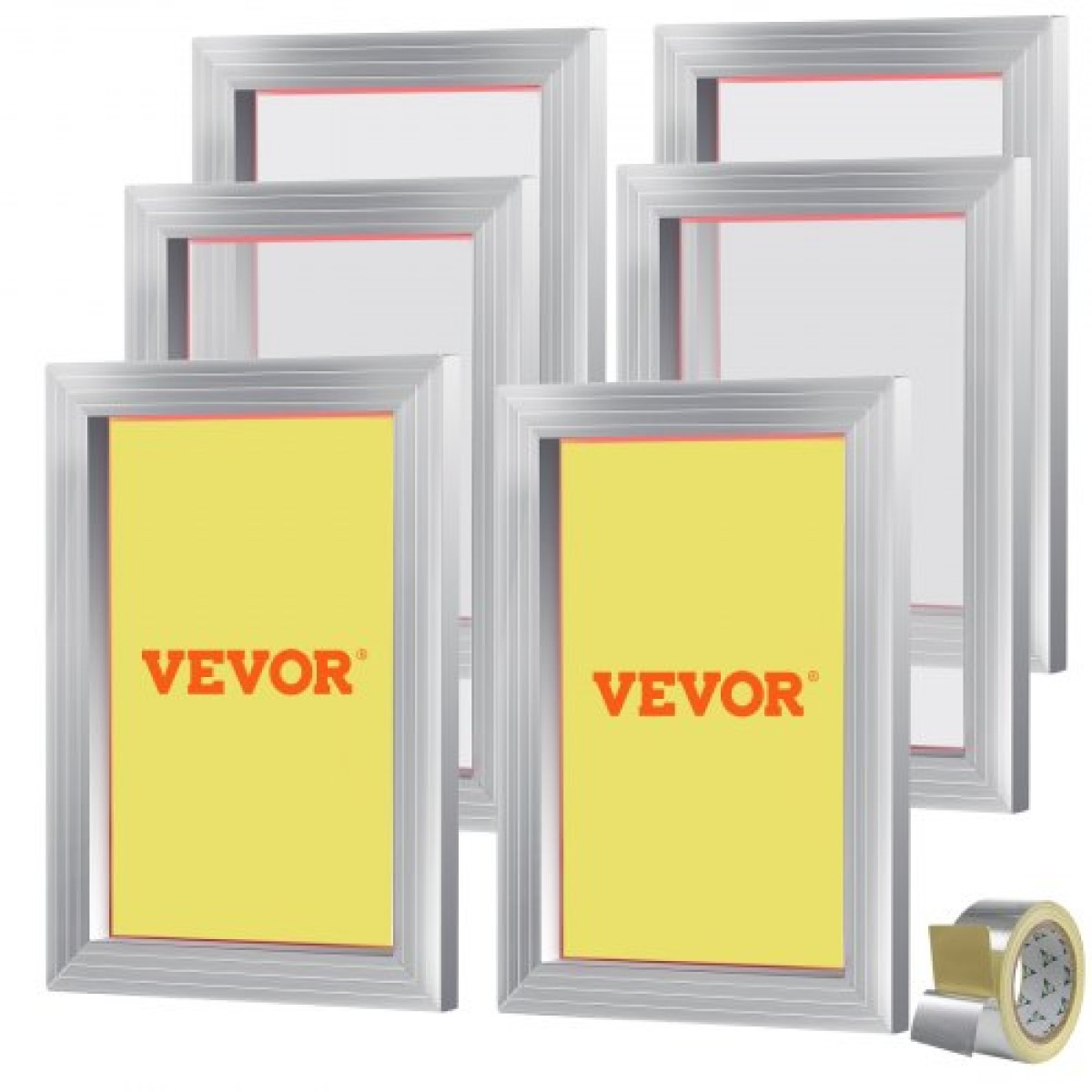 VEVOR Screen Printing Kit Μεταξοτυπία Πλαίσιο Μεταξοτυπίας 25,4 cm x 35,6 cm 110 Count Mesh 6τμχ