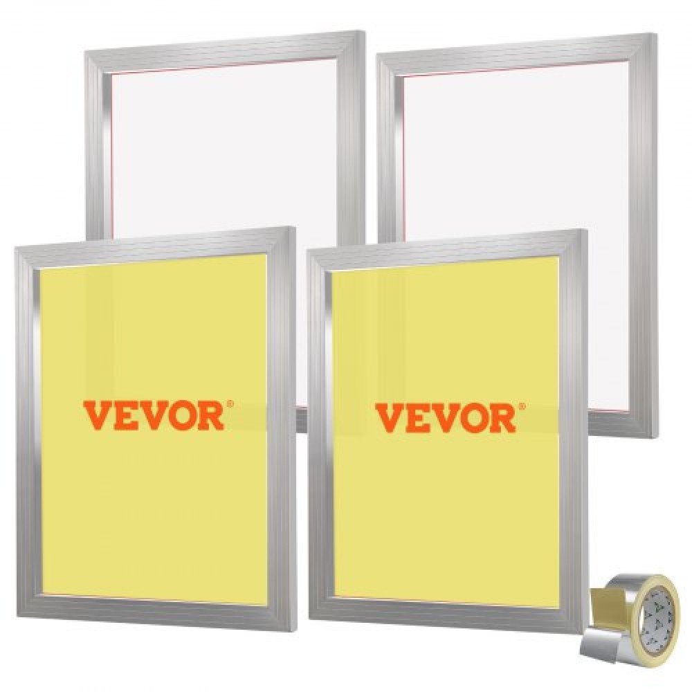 VEVOR Screen Printing Kit Silk Screen Printing Frame 20x24in 355 Count Mesh 4pcs