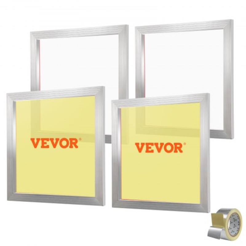 VEVOR Screen Printing Kit Μεταξωτό Πλαίσιο Μεταξοτυπίας 50,8 cm x 50,8 cm 110 Count Mesh 4τμχ