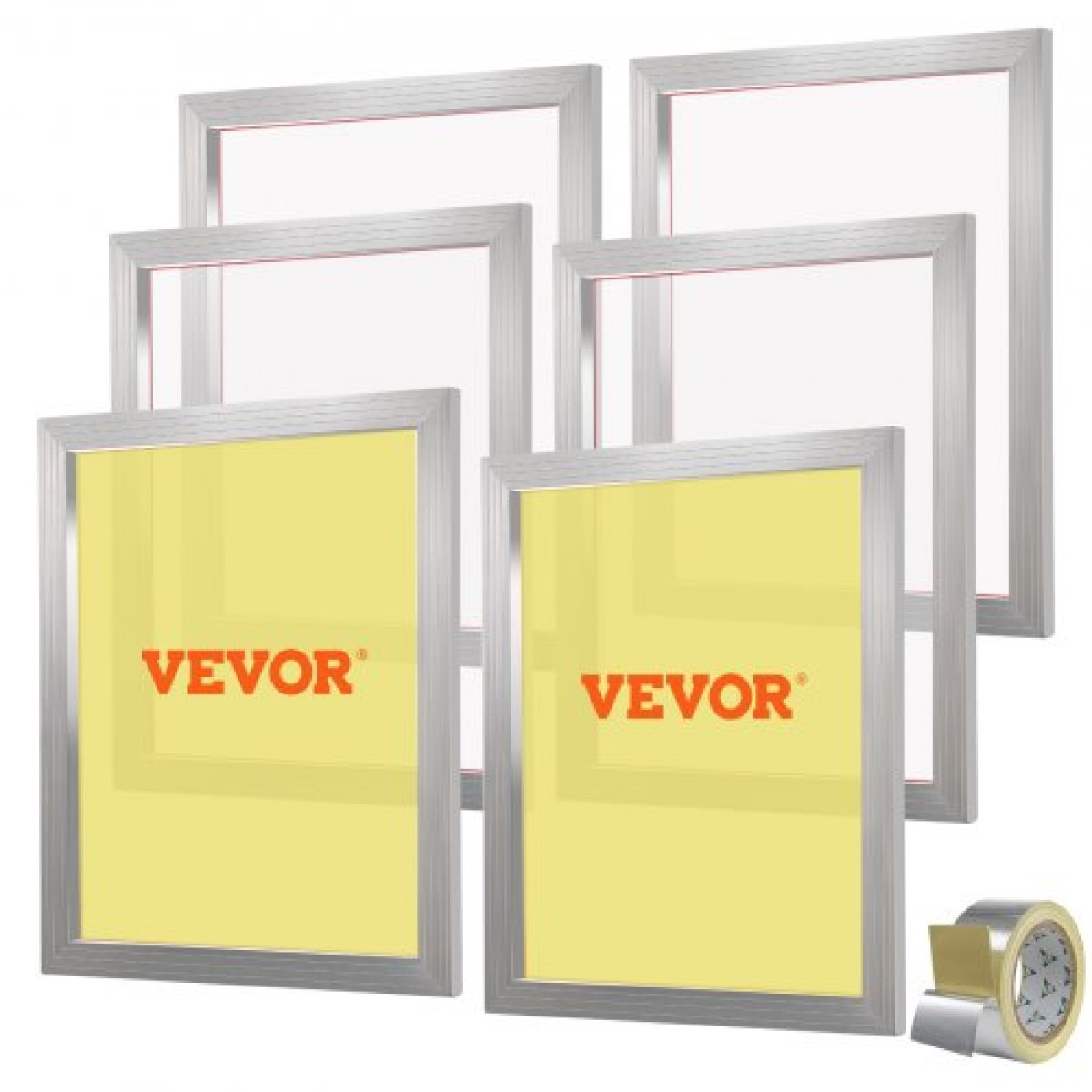 VEVOR Screen Printing Kit Μεταξωτό Πλαίσιο Μεταξοτυπίας 50,8 cm x 61 cm 110 Count Mesh 6τμχ