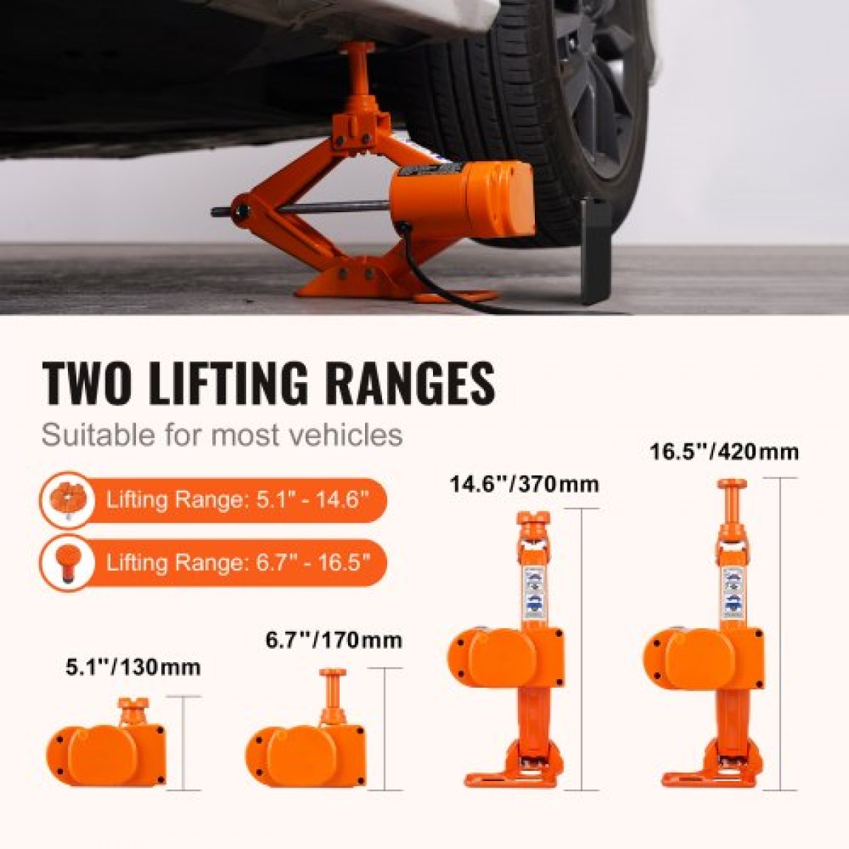 VEVOR Electric Car Jack Floor Jack 3 Ton Electric Scissor Jack Jack Car Repair Tool
