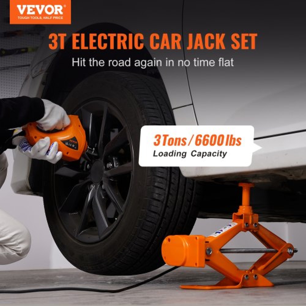 VEVOR Electric Car Jack Floor Jack 3 Ton Electric Scissor Jack Jack Car Repair Tool