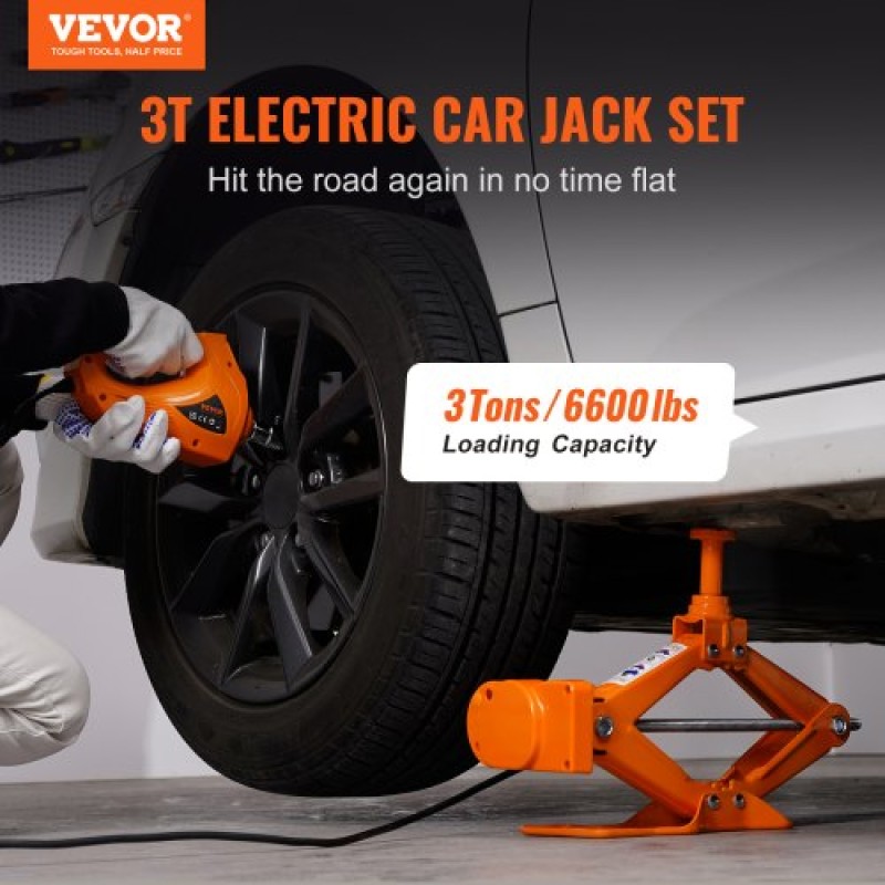 VEVOR Electric Car Jack Floor Jack 3 Ton Electric Scissor Jack Jack Car Repair Tool