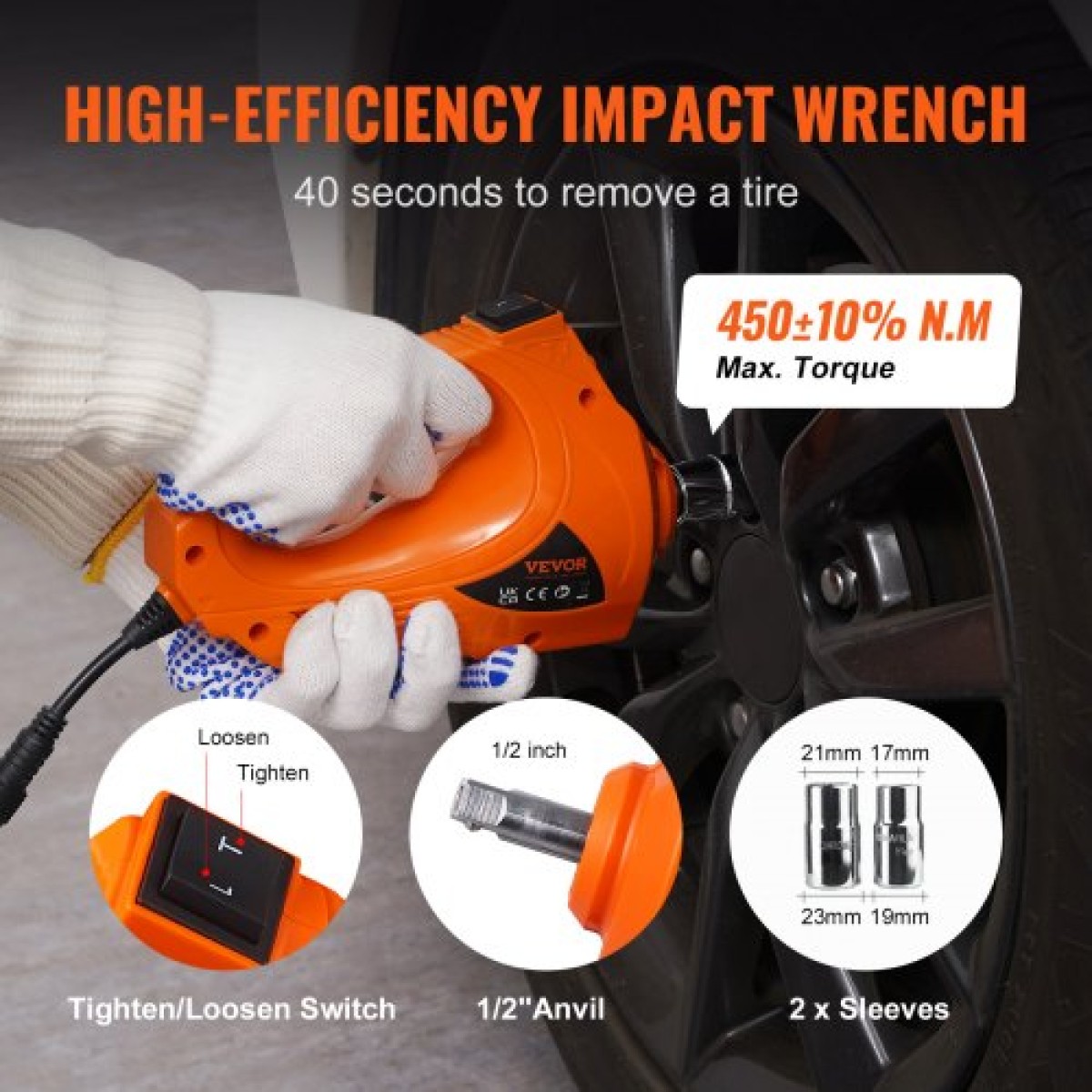 VEVOR Electric Hydraulic Car Floor Jack 5 Ton 12V με αντλία φουσκώματος με κλειδί κρούσης