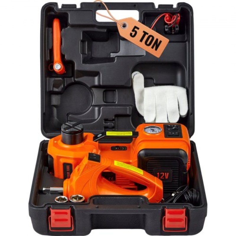 VEVOR Electric Hydraulic Car Floor Jack 5 Ton 12V με αντλία φουσκώματος με κλειδί κρούσης