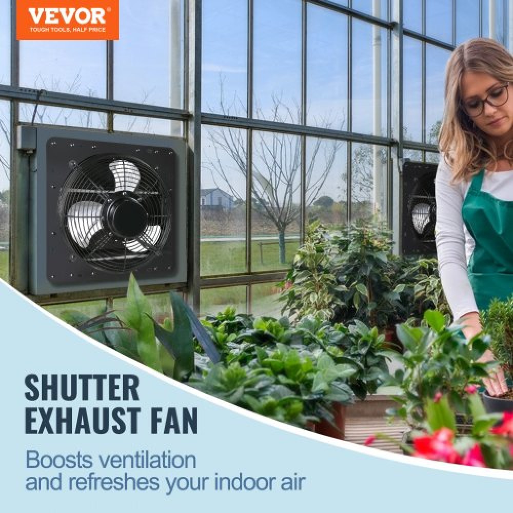 VEVOR Shutter Exhaust Fan Shop Exhaust Fan 356 mm Remote Control Wall-mount EC