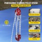 VEVOR Twin Sheave Block and Tackle 12 mm 30,48-60,96 m Twin Sheave Block with Braid Rope 2993,5-3498,6 kg Διπλή τροχαλία