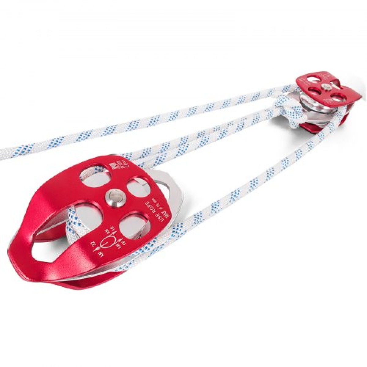 VEVOR Twin Sheave Block and Tackle 12 mm 30,48-60,96 m Twin Sheave Block with Braid Rope 2993,5-3498,6 kg Διπλή τροχαλία