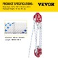 VEVOR Twin Sheave Block and Tackle 12 mm 30,48-60,96 m Twin Sheave Block with Braid Rope 2993,5-3498,6 kg Διπλή τροχαλία