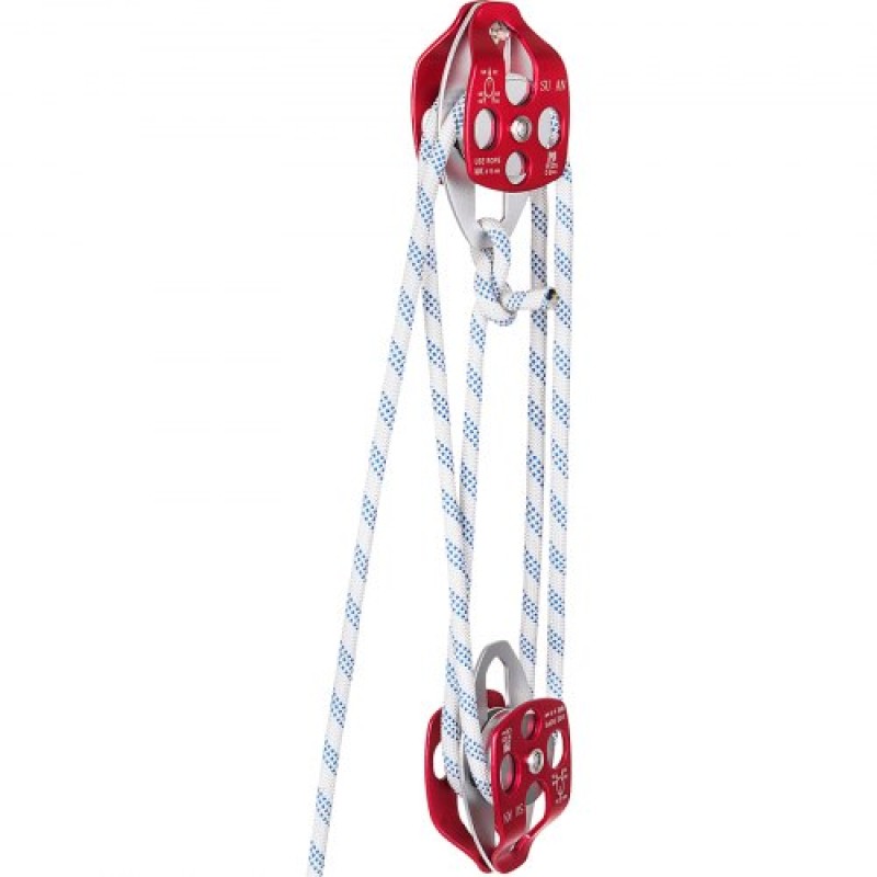 VEVOR Twin Sheave Block and Tackle 12 mm 30,48-60,96 m Twin Sheave Block with Braid Rope 2993,5-3498,6 kg Διπλή τροχαλία