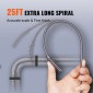 VEVOR Auger αποστράγγισης 762 cm, Plumbing Snake Auto Feed, Plumbers Snake with Drill Attachment, Pipe Snake Drain Auger για Νεροχύτη μπάνιου κουζίνας με προστατευτικό σωλήνα και γάντια