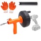 VEVOR Auger αποστράγγισης 762 cm, Plumbing Snake Auto Feed, Plumbers Snake with Drill Attachment, Pipe Snake Drain Auger για Νεροχύτη μπάνιου κουζίνας με προστατευτικό σωλήνα και γάντια