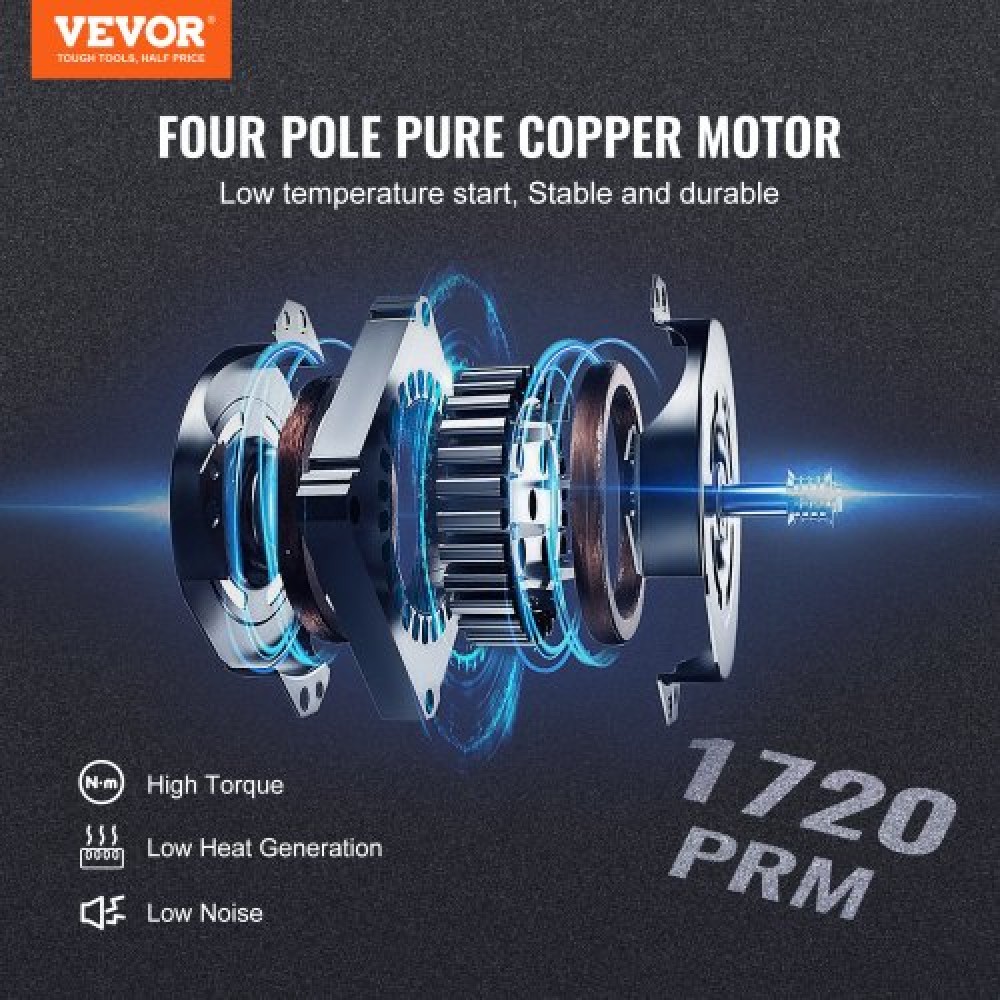 Αντλία κενού VEVOR 1/5 HP Single Stage Pump, 3,5 CFM, 220-240V AC Conditioner Conditioner Vacuum Pump, 0,6 cm SAE Αρσενική είσοδος 1,27 cm ACME, για επισκευή HVAC, Συντήρηση Ψύξης, Απασφάλιση ρητίνης