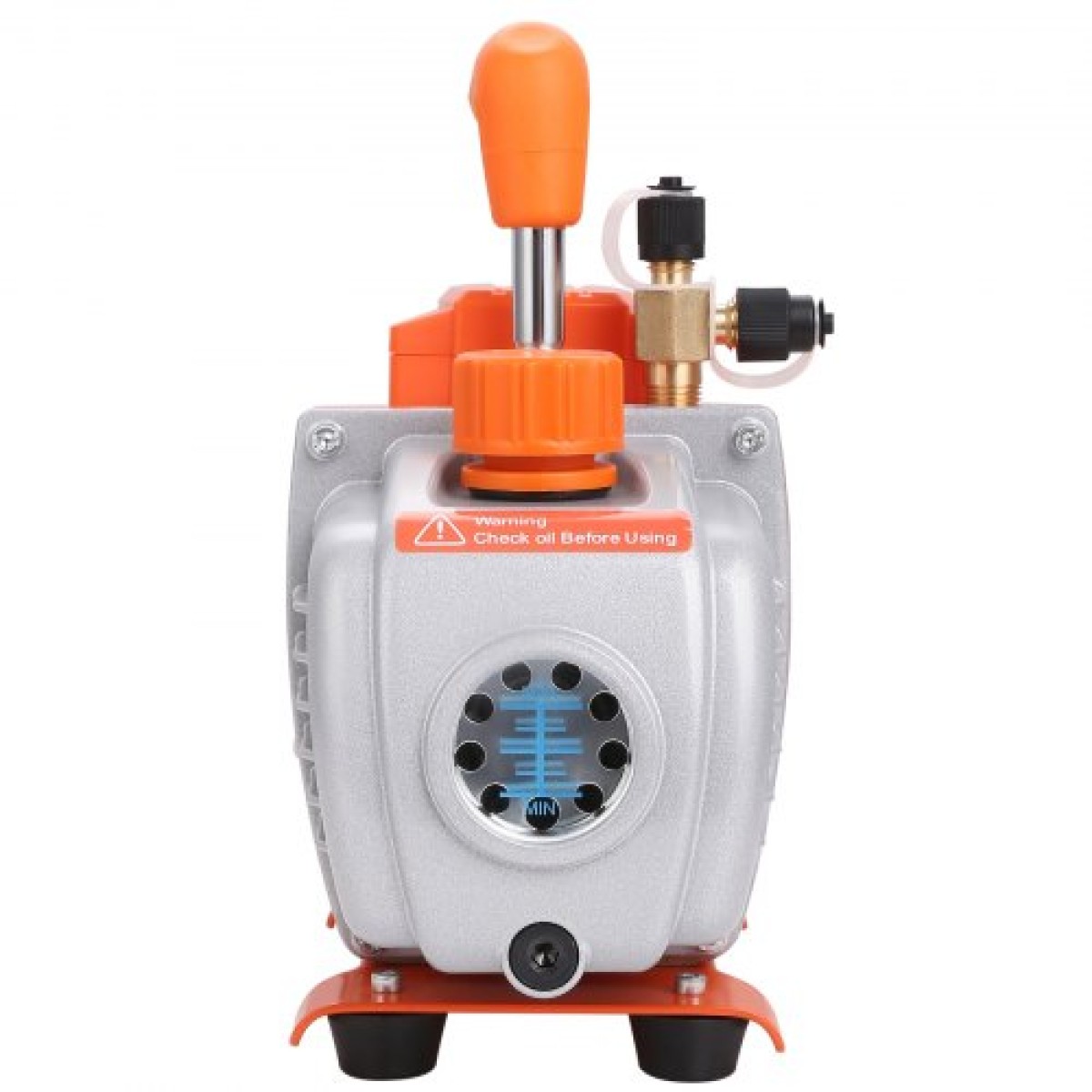 Αντλία κενού VEVOR 1/5 HP Single Stage Pump, 3,5 CFM, 220-240V AC Conditioner Conditioner Vacuum Pump, 0,6 cm SAE Αρσενική είσοδος 1,27 cm ACME, για επισκευή HVAC, Συντήρηση Ψύξης, Απασφάλιση ρητίνης
