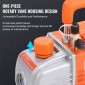 Αντλία κενού VEVOR 1/5 HP Single Stage Pump, 3,5 CFM, 220-240V AC Conditioner Conditioner Vacuum Pump, 0,6 cm SAE Αρσενική είσοδος 1,27 cm ACME, για επισκευή HVAC, Συντήρηση Ψύξης, Απασφάλιση ρητίνης