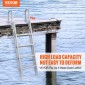 VEVOR Dock Ladder Flip Up 5 σκαλοπάτια, χωρητικότητα φόρτωσης 350 lbs, σκάλα Pontoon σκάφους αλουμινίου με πλατύ σκαλοπάτι 4" & αντιολισθητικό πεντάλ σχεδίασης, Swimm Step Ladder για επιβίβαση σε πλοίο/λίμνη/πισίνα/θαλάσσιο