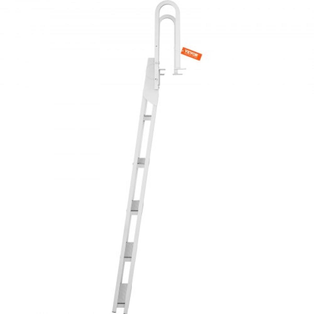 VEVOR Dock Ladder Flip Up 5 σκαλοπάτια, χωρητικότητα φόρτωσης 350 lbs, σκάλα Pontoon σκάφους αλουμινίου με πλατύ σκαλοπάτι 4" & αντιολισθητικό πεντάλ σχεδίασης, Swimm Step Ladder για επιβίβαση σε πλοίο/λίμνη/πισίνα/θαλάσσιο