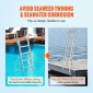 VEVOR Dock Ladder Flip Up 5 σκαλοπάτια, χωρητικότητα φόρτωσης 350 lbs, σκάλα Pontoon σκάφους αλουμινίου με πλατύ σκαλοπάτι 4" & αντιολισθητικό πεντάλ σχεδίασης, Swimm Step Ladder για επιβίβαση σε πλοίο/λίμνη/πισίνα/θαλάσσιο