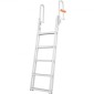 VEVOR Dock Ladder Flip Up 5 σκαλοπάτια, χωρητικότητα φόρτωσης 350 lbs, σκάλα Pontoon σκάφους αλουμινίου με πλατύ σκαλοπάτι 4" & αντιολισθητικό πεντάλ σχεδίασης, Swimm Step Ladder για επιβίβαση σε πλοίο/λίμνη/πισίνα/θαλάσσιο