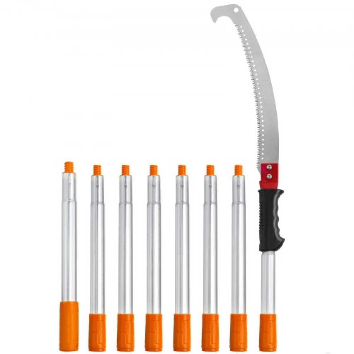 VEVOR Χειροκίνητο πριόνι κοντάρι, 4,6-9,8 ft επεκτάσιμο κλαδευτήρι δέντρων, κοφτερή ατσάλινη λεπίδα για κούρεμα ψηλών κλαδιών, χειροκίνητο κουρευτικό κλαδιών με ελαφριά λαβή από κράμα αλουμινίου, για κλάδεμα φοίνικες και θάμνους