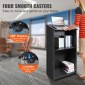 Βάση εξέδρας VEVOR, 119 cm Hostess Stand με 4 τροχούς, Ξύλινο βάθρο με ράφια αποθήκευσης και επικλινή επιφάνεια εργασίας, αναλόγια και βάθρα για εκκλησία, γραφείο, σχολείο, σπίτι, μαύρο