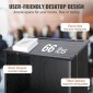 Βάση εξέδρας VEVOR, 119 cm Hostess Stand με 4 τροχούς, Ξύλινο βάθρο με ράφια αποθήκευσης και επικλινή επιφάνεια εργασίας, αναλόγια και βάθρα για εκκλησία, γραφείο, σχολείο, σπίτι, μαύρο