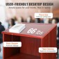 Βάση εξέδρας VEVOR, 47 σε περίπτερο οικοδέσποινας με 4 τροχούς, ξύλινο βάθρο με ράφια αποθήκευσης και επιφάνεια εργασίας, αναλόγια και βάθρα για εκκλησία, γραφείο, σχολείο, σπίτι, καφέ