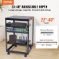 VEVOR 15U Open Frame Server Rack, 58,5-101,6cm/23-40 σε Ρυθμιζόμενο βάθος, Free Standing ή Wall Mount Network Server Rack, 4 Post AV Rack με Casters, Συγκρατεί όλο τον εξοπλισμό πληροφορικής δικτύου σας Μόντεμ AV Gear Router
