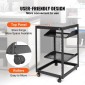 VEVOR 15U Open Frame Server Rack, 58,5-101,6cm/23-40 σε Ρυθμιζόμενο βάθος, Free Standing ή Wall Mount Network Server Rack, 4 Post AV Rack με Casters, Συγκρατεί όλο τον εξοπλισμό πληροφορικής δικτύου σας Μόντεμ AV Gear Router