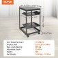 VEVOR 15U Open Frame Server Rack, 58,5-101,6cm/23-40 σε Ρυθμιζόμενο βάθος, Free Standing ή Wall Mount Network Server Rack, 4 Post AV Rack με Casters, Συγκρατεί όλο τον εξοπλισμό πληροφορικής δικτύου σας Μόντεμ AV Gear Router