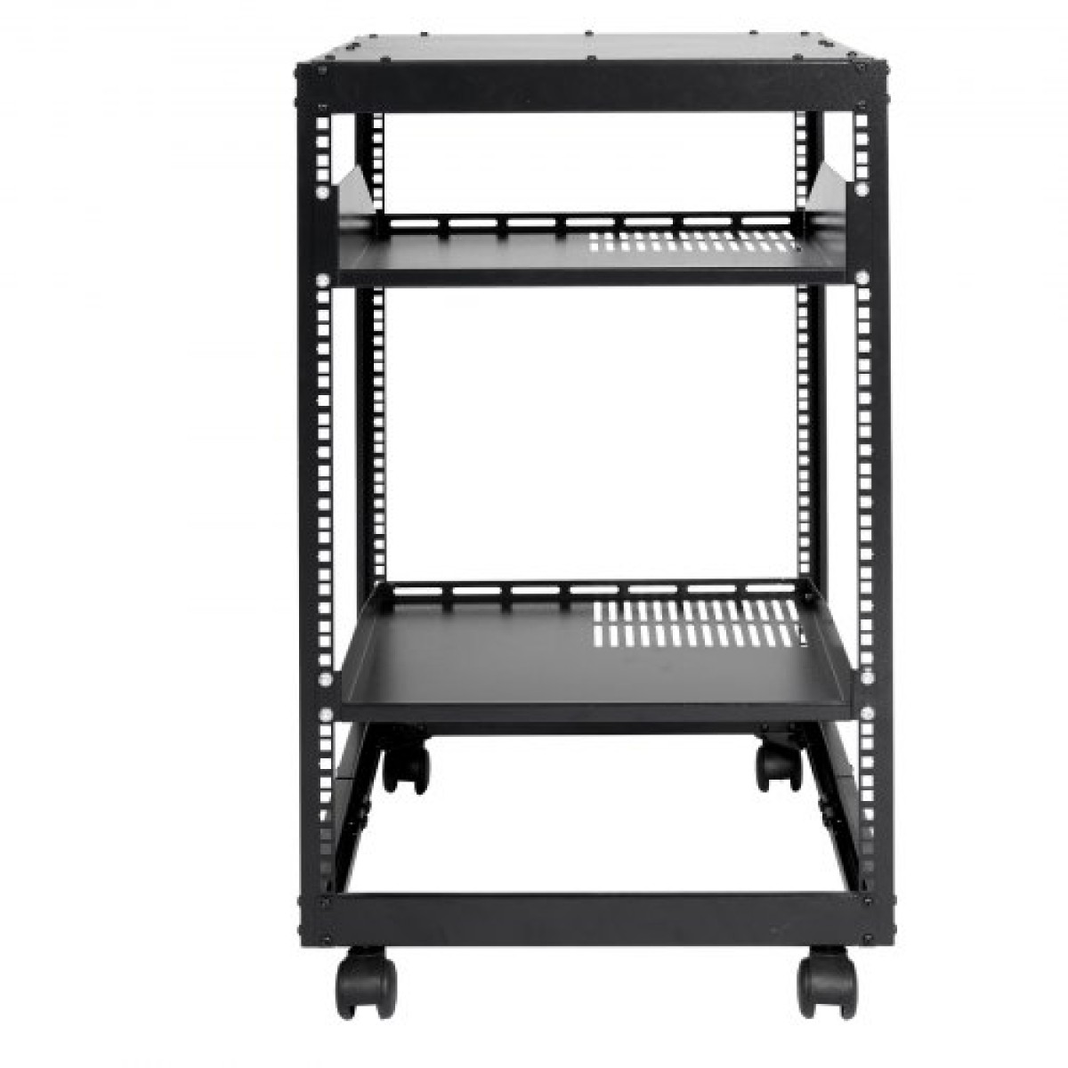 VEVOR 15U Open Frame Server Rack, 58,5-101,6cm/23-40 σε Ρυθμιζόμενο βάθος, Free Standing ή Wall Mount Network Server Rack, 4 Post AV Rack με Casters, Συγκρατεί όλο τον εξοπλισμό πληροφορικής δικτύου σας Μόντεμ AV Gear Router